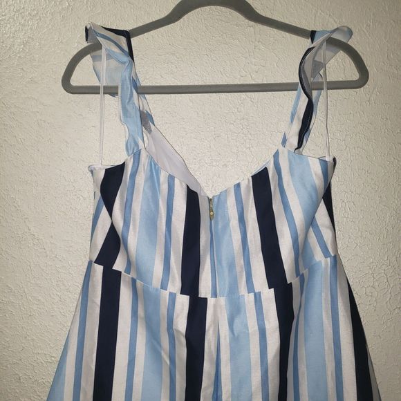 NWT Draper James Sz 10 Blue & White Stripe Midi Dress Sleeveless Modern Classic - Picture 8 of 14